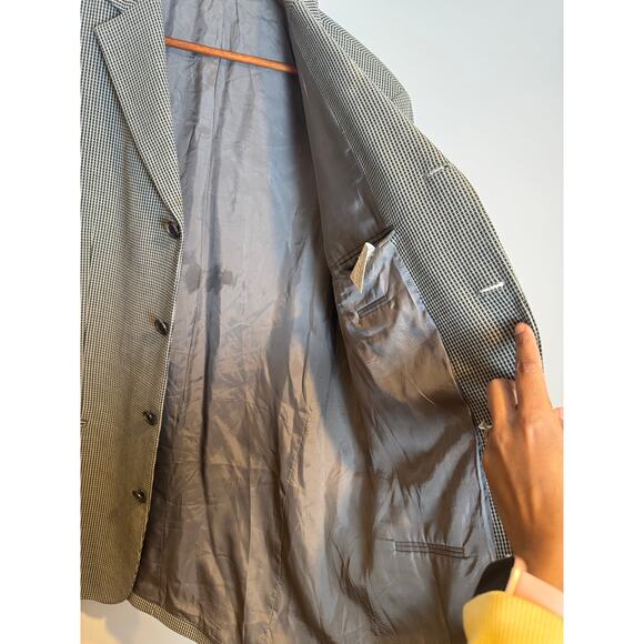 Vintage 90s Hugo Boss 100% Wool Sport Coat Blazer Size 40L - Picture 7 of 14